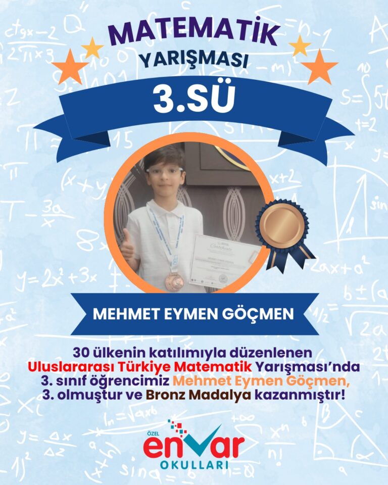 Matematik Yarışması 3.sü Mehmet Eymen Göçmen